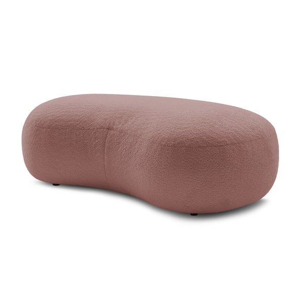 Pouf in tessuto bouclé rosa Saint-Germain - Bobochic Paris-image-3