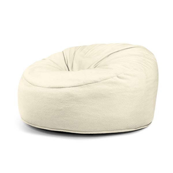 Puof a sacco color crema con rivestimento in bouclé Om 135 – SLOWDOWN