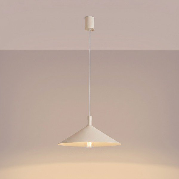 Lampadario beige in acciaio ø 40 cm Zylo – Sollux-image-3