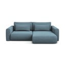 Divano angolare azzurro allungabile/con contenitore (con penisola a destra/con chaise lounge) Kapua – Makamii