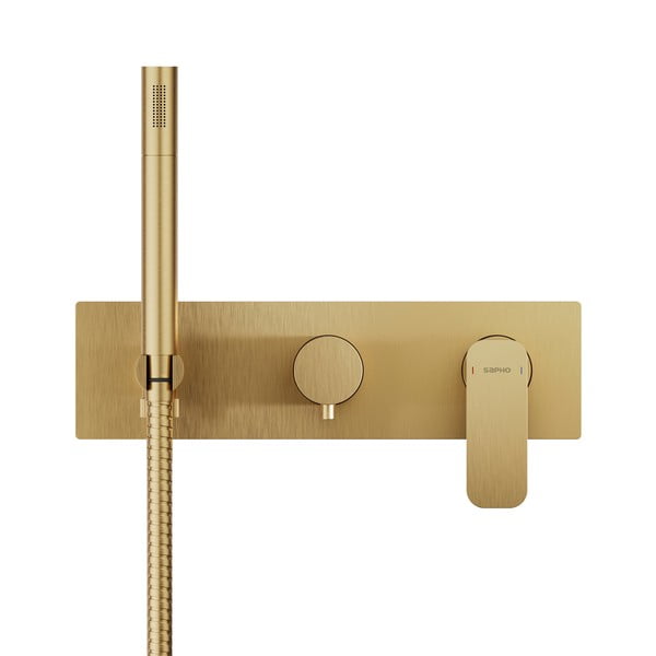 Rubinetto per doccia dorato da incasso (con tre uscite) Spy – Sapho-image-2