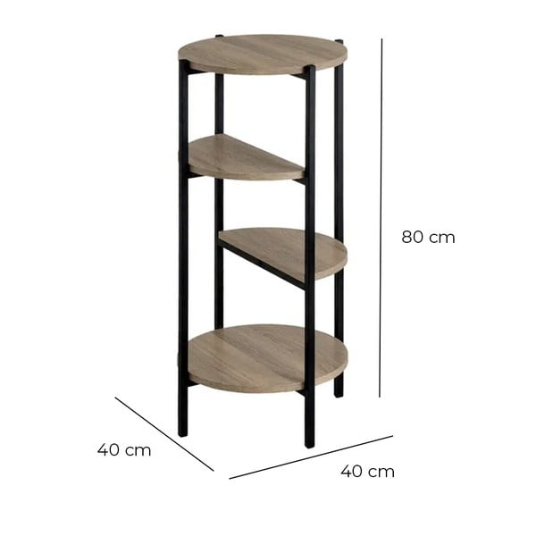 Scaffale nero effetto rovere naturale 40x80 cm - Casa Selección-image-4