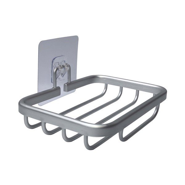 Portasaponetta senza foratura color argento lucido in metallo Filaire Aluminium – douceur d'intérieur-image-1