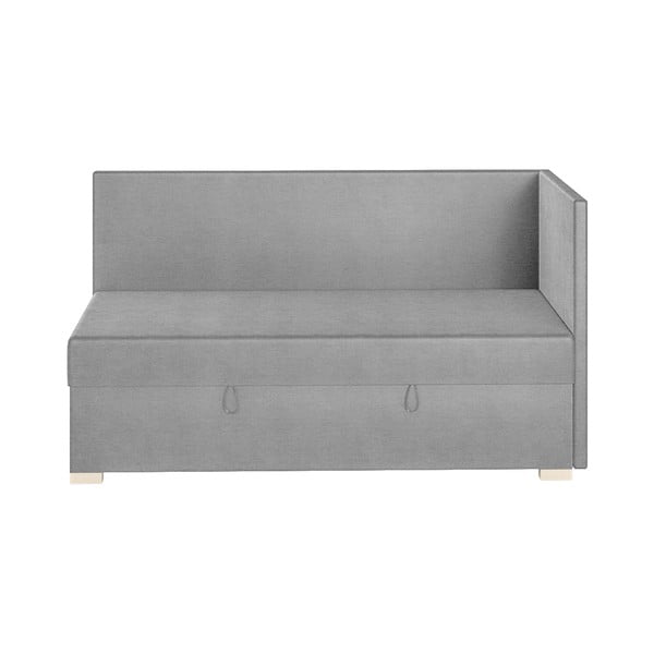 Letto per bambini angolare grigio con contenitore con materasso 90x200 cm Flexi - Ghado