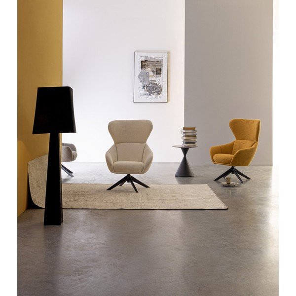 Tavolino rotondo con piano effetto marmo ø 50 cm Joona – Bizzotto-image-1