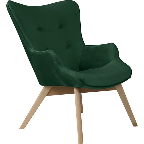 Poltrona verde scuro con rivestimento in velluto Niko – Ropez
