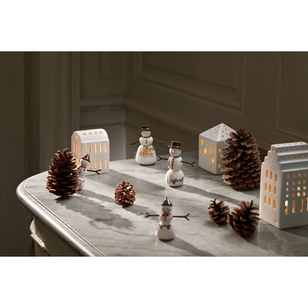 Statuetta natalizia in porcellana (altezza totale 11,5 cm) Hammershøi Snowman – Kähler Design-image-4