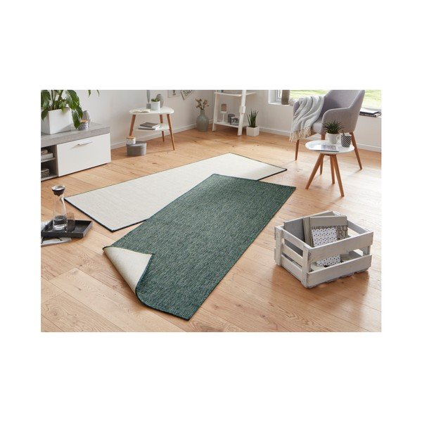 Runner da esterno bifacciale verde scuro bougari Miami, 80 x 350 cm - Bougari-image-1