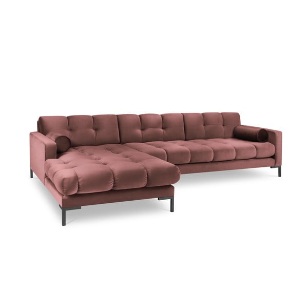 Divano angolare in velluto rosa, angolo sinistro Bali - Cosmopolitan Design-image-2