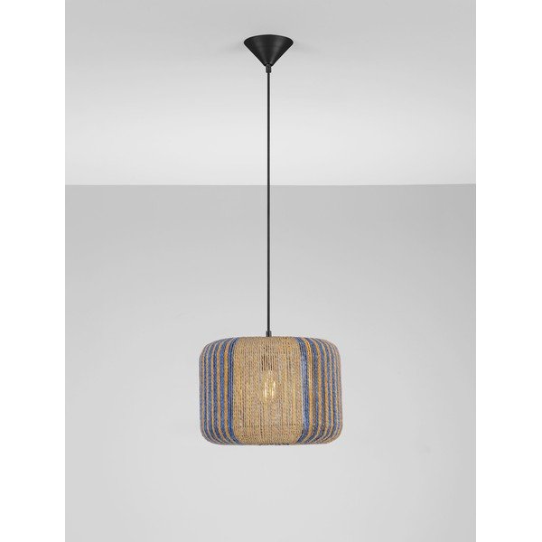 Lampadario blu/di colore naturale con rivestimento in corda ø 33 cm Abby – Nova Luce-image-4