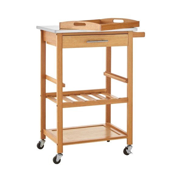 Tavolino da servizio in bambù su ruote 41x58 cm Harlow – Premier Housewares-image-4
