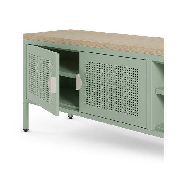 Mobile TV color menta/di colore naturale in metallo 160x50x35 cm Sayla – Marckeric-image-3