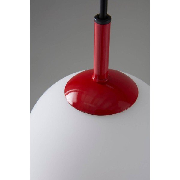 Lampadario rosso/bianco in vetro ø 13 cm Ekman – Jotex-image-3