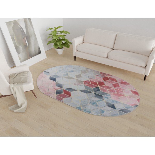 Tappeto lavabile rosa e grigio chiaro 120x180 cm - Vitaus-image-1