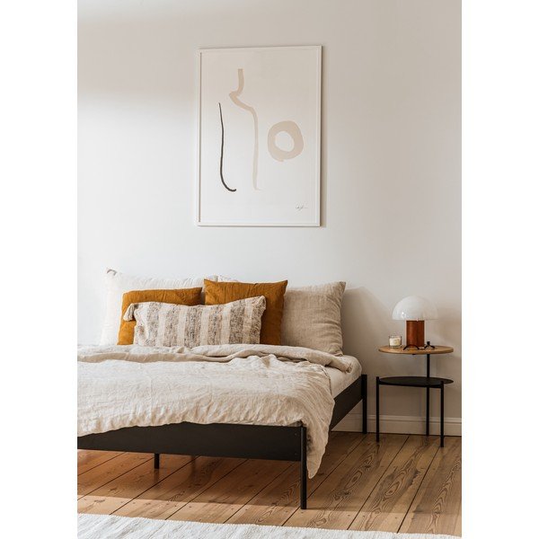 Letto matrimoniale bianco in acciaio senza testiera con rete inclusa 200x200 cm Eton Basic – noo.ma-image-3