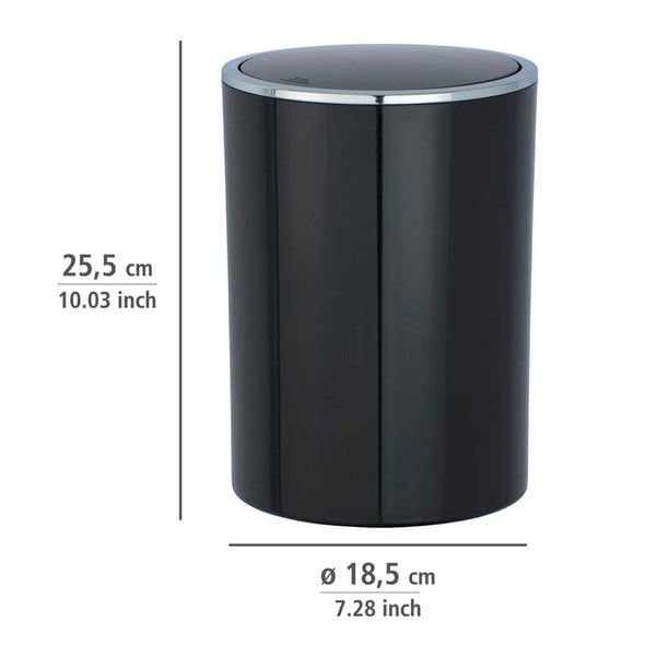 Cestino nero per bagno Inca - Wenko-image-1