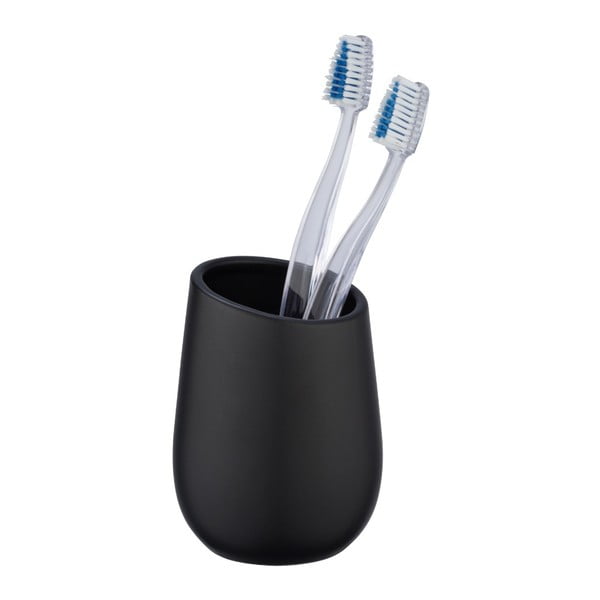 Tazza in ceramica nera per spazzolini da denti Badi - Wenko-image-1