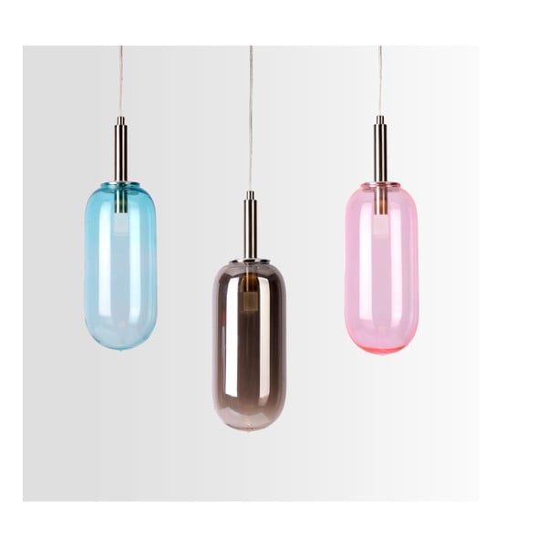 Lampadario LED blu con paralume in vetro ø 13 cm Fiuggi – Candellux Lighting-image-1