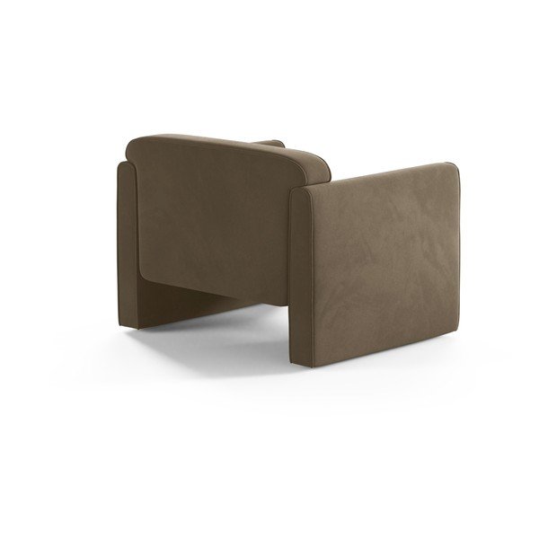 Poltrona grigio tortora con rivestimento in velluto Abby – Micadoni -image-2