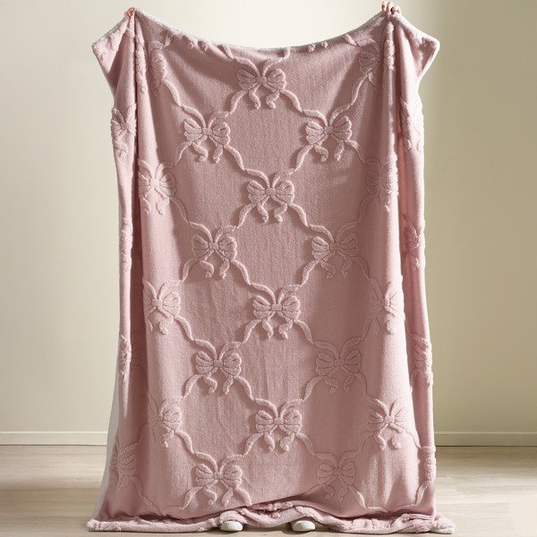 Coperta rosa 130x170 cm Carved Bow – Catherine Lansfield-image-2