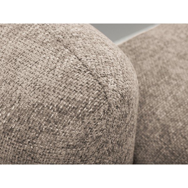 Divano angolare marrone chiaro allungabile/con contenitore (con penisola a destra/con chaise lounge) con rivestimento in ciniglia Mele – Makamii-image-4