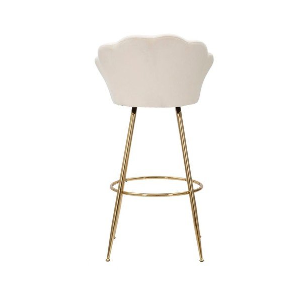 Sedia da bar color crema/dorata in velluto con braccioli (altezza della seduta 90 cm) Vienna – Mauro Ferretti-image-4