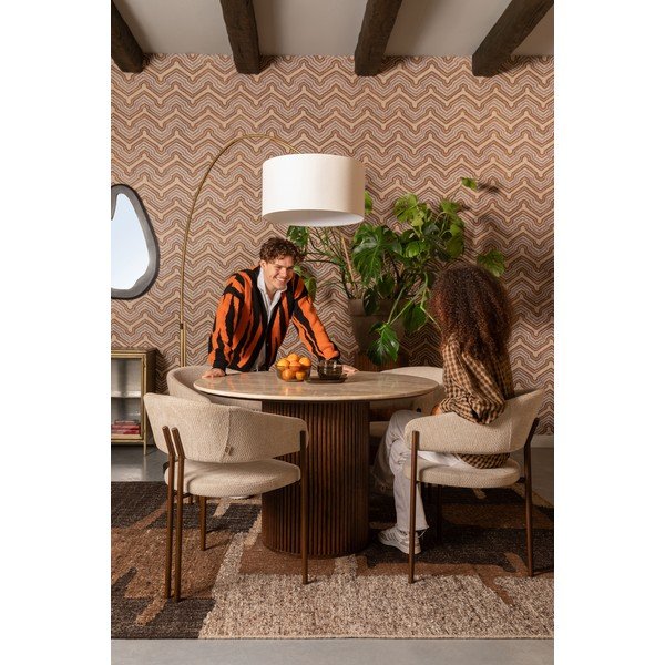 Tavolo da pranzo rotondo con piano in pietra ø 115 cm Arda – Dutchbone-image-1