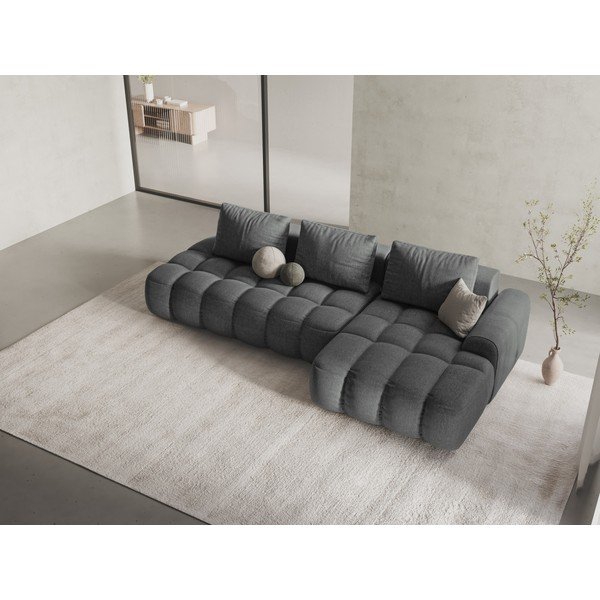Divano angolare grigio allungabile/con contenitore (con penisola a destra/con chaise lounge) Linz – Cosmopolitan Design-image-1