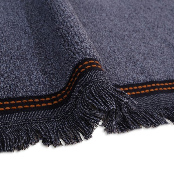 Asciugamano in cotone blu scuro, 50 x 90 cm Marvin - Foutastic-image-2