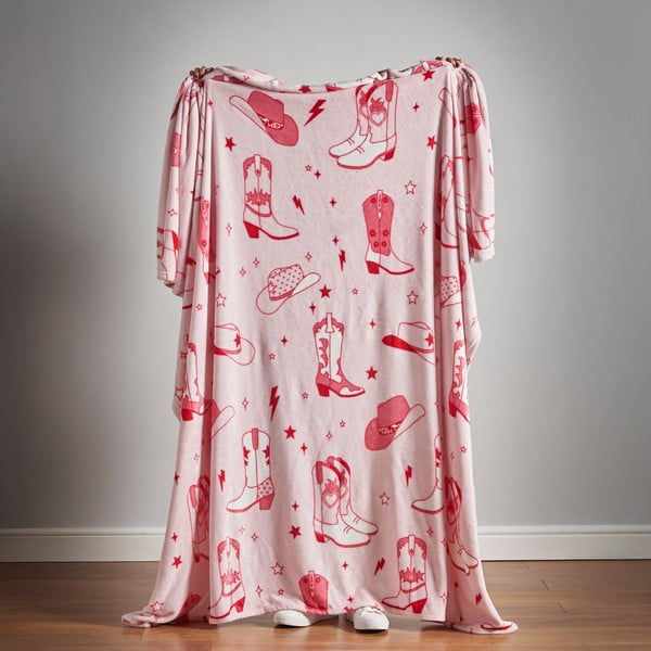 Copriletto rosa in micropile 200x240 cm Cowgirl Boot – Sassy B-image-4