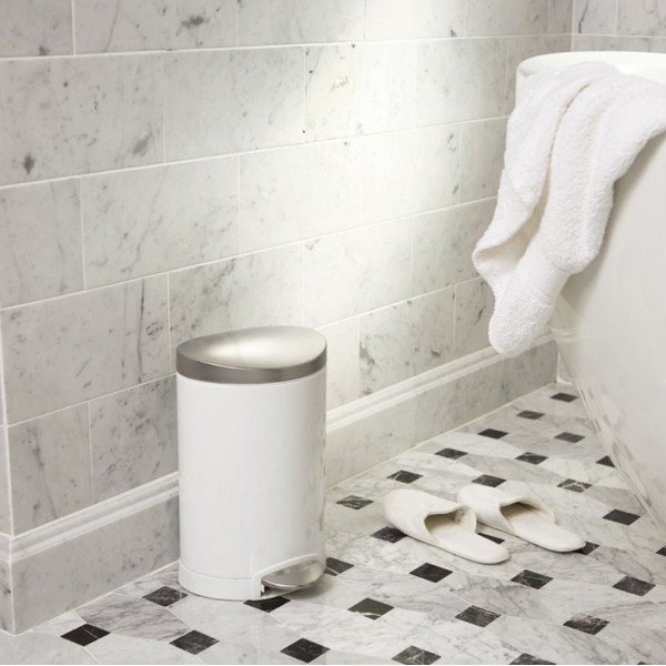 Cestino da bagno 10 L, bianco - simplehuman-image-1