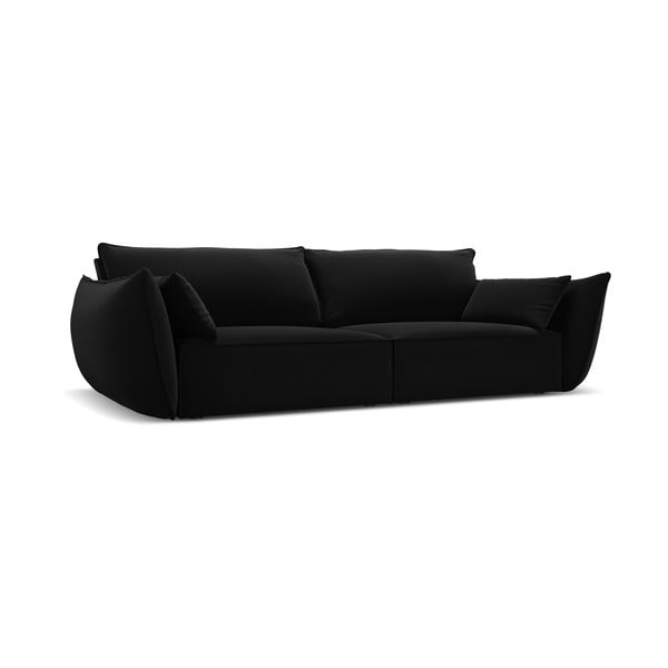 Divano nero con rivestimento in velluto 208 cm Vanda – Mazzini Sofas-image-2