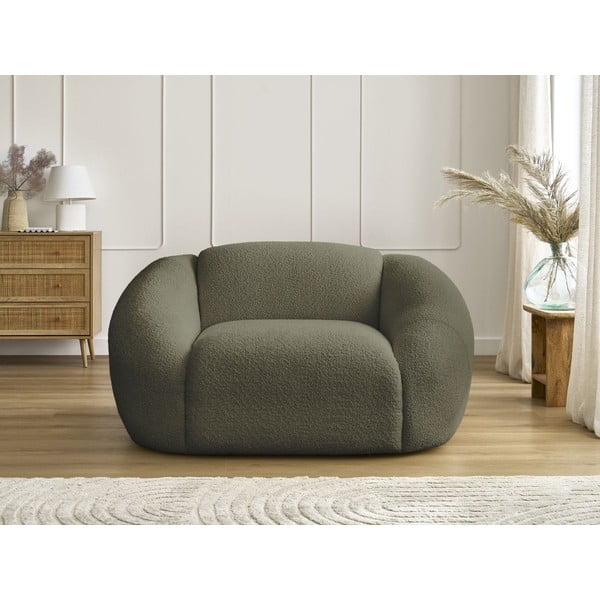 Poltrona verde con rivestimento in bouclé Tina – Bobochic Paris-image-3