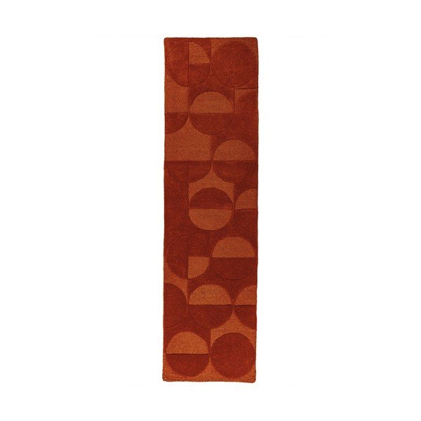 Passatoia color terracotta in lana tessuta a mano 60x230 cm Gigi – Flair Rugs
