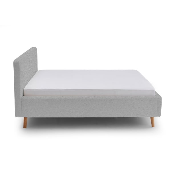 Letto matrimoniale imbottito grigio chiaro rete non inclusa 160x200 cm Mattis – Meise Möbel-image-3