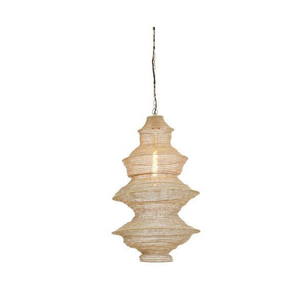 Lampadario beige in metallo Nakisha – Light & Living-image-2