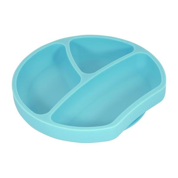 Piatto per bambini in silicone blu Piatto, ø 20 cm - Kindsgut