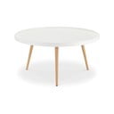 Tavolino bianco con gambe in faggio, Ø 90 cm Opus - Furnhouse