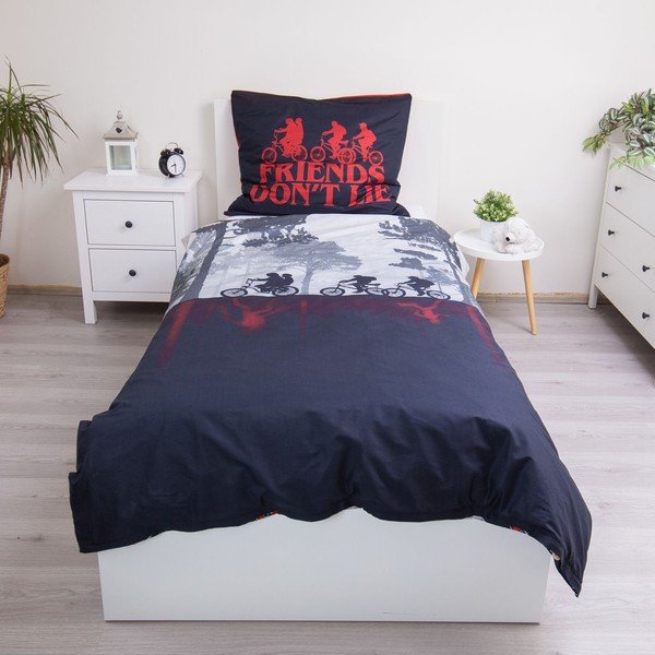 Set copripiumino e federa da bambini in cotone per letto singolo 140x200 cm Stranger Things "Upside Down" – Jerry Fabrics-image-2
