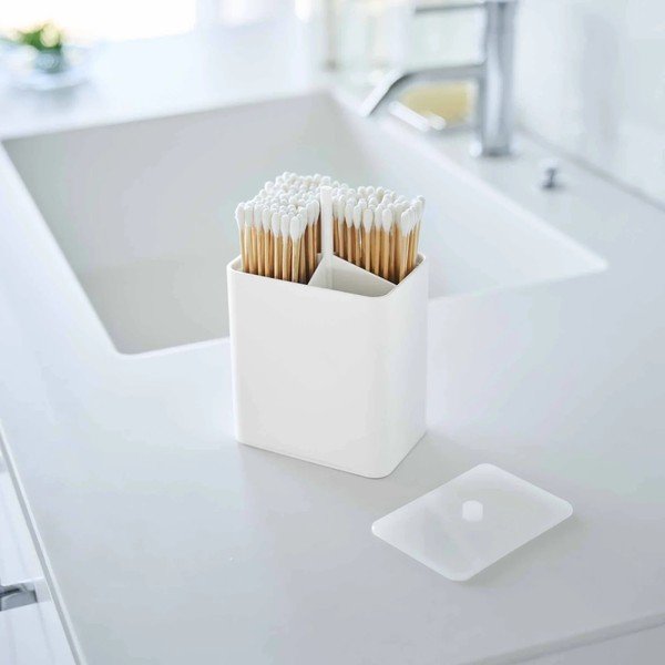 Organizer da bagno bianco in plastica per dischetti di cotone Tower – YAMAZAKI-image-3
