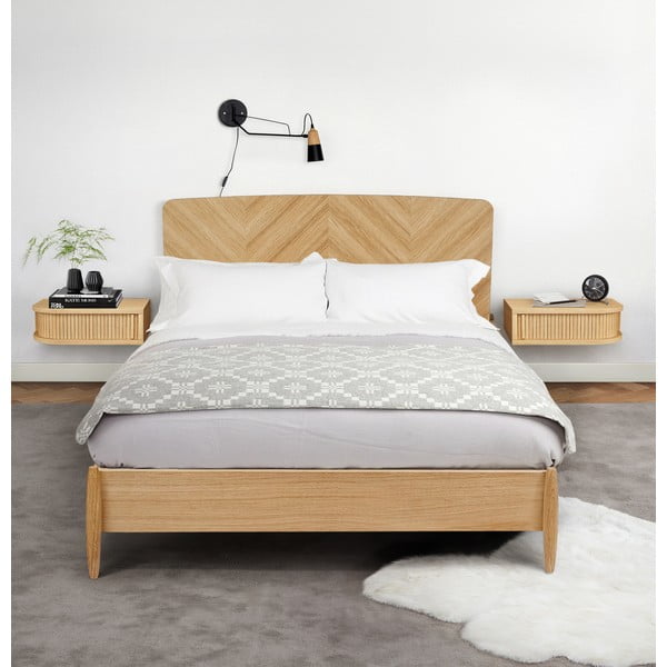 Comodino colore naturale con effetto rovere Farsta – Woodman-image-1