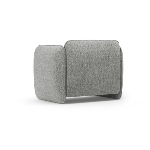 Poltrona grigio chiaro con rivestimento in ciniglia Georgia – Micadoni -image-3