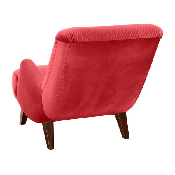Poltrona rossa con gambe in camoscio marrone Brandford - Max Winzer-image-2