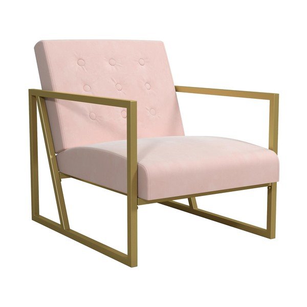Poltrona rosa con rivestimento in velluto Lexington – Støraa-image-2