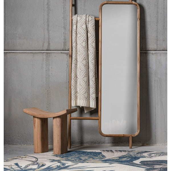 Sgabello di colore naturale in legno di paulownia massiccio Japan – WOOOD-image-1