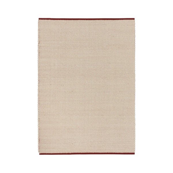 Tappeto rosso/beige in lana tessuto a mano 170x240 cm Lenu – noo.ma
