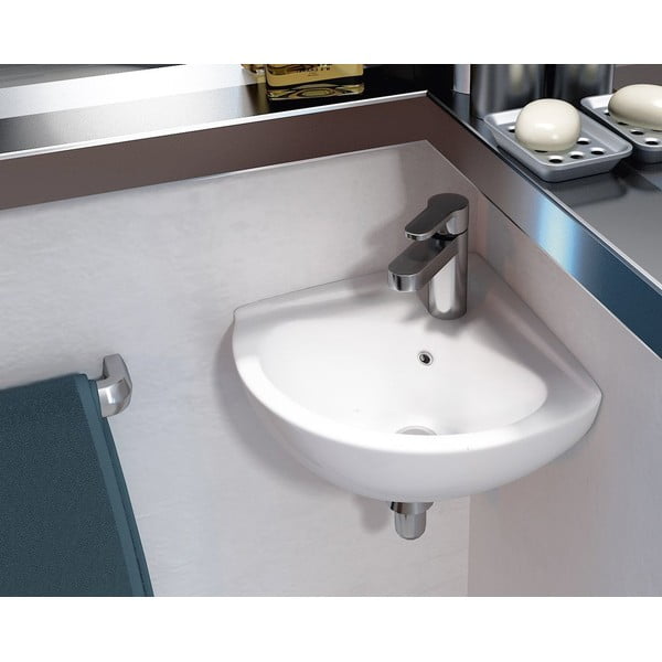 Lavabo bianco in ceramica 34x34 cm Luigi – Sapho-image-3