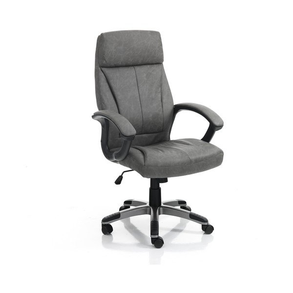 Sedia da ufficio grigio scuro in similpelle Rye – Tomasucci