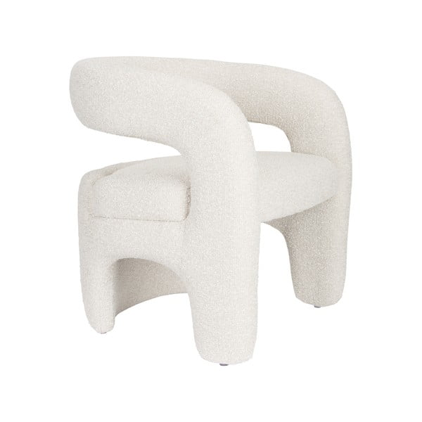 Poltrona bianca con rivestimento in bouclé Nova – White Label