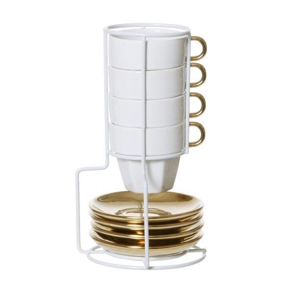 Sada 4 hrnků se stojánkem Espresso Tower